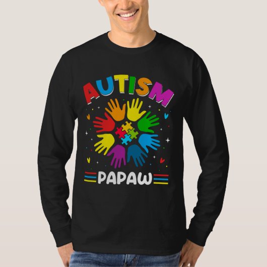 Autism Papaw Love Autism Awareness Family Matching T-shirt (Voorkant)