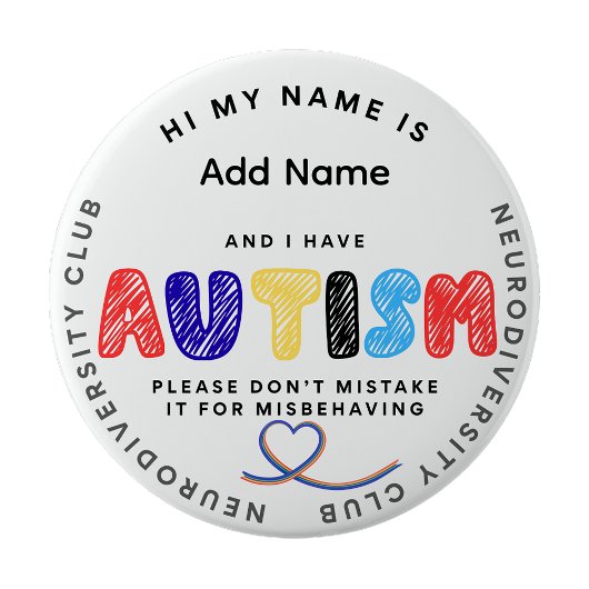 Autism Pin  ID Neurodiversity club Ronde Button 4,0 Cm