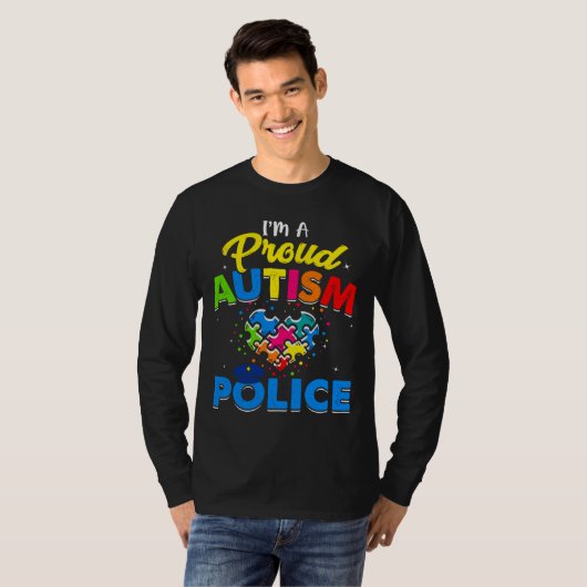 Autism Police Autism Awareness Accepteert Support  T-shirt (Voorkant volledig)