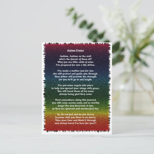 Autism Prayer Multicolored Briefkaart (Staand voorkant)