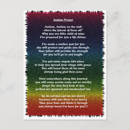 Autism Prayer Multicolored Briefkaart (Voorkant)