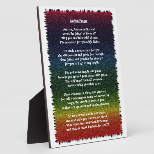 Autism Prayer Multicolored Fotoplaat (Zijkant)