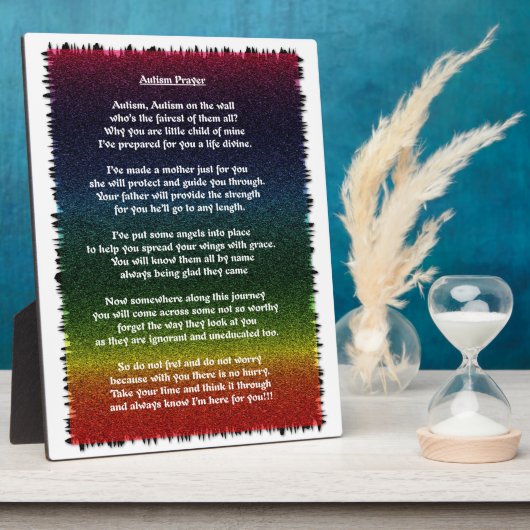 Autism Prayer Multicolored Fotoplaat (Zijkant)