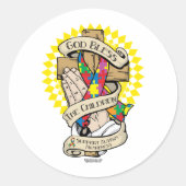 Autism Praying Hands Ronde Sticker (Voorkant)