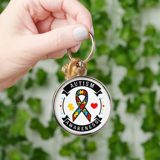 Autism - Premium Round Sleutelhanger (Hand)