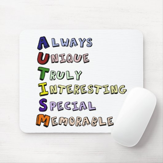 Autism Pride Cute Acrostic Muismat (Met muis)