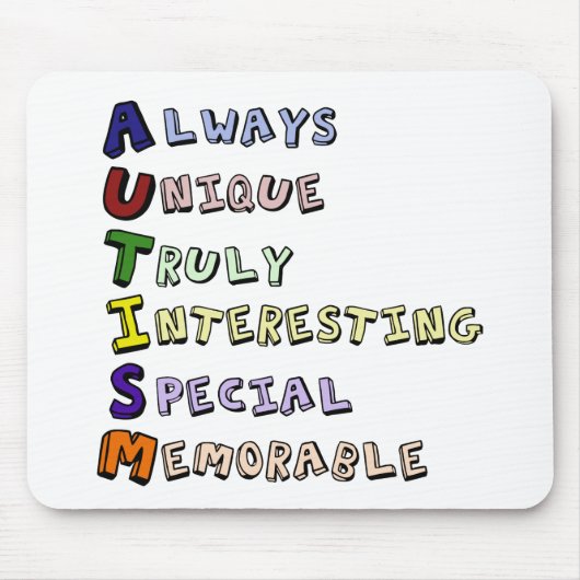 Autism Pride Cute Acrostic Muismat (Voorkant)
