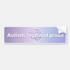 Autism Pride Loud & Proud Modern Purple Bumpersticker