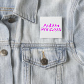 Autism Princess (roze) Vierkante Button 5,1 Cm (In situ)