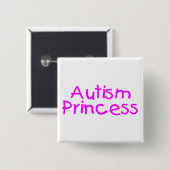 Autism Princess (roze) Vierkante Button 5,1 Cm (Voorkant /achterkant)