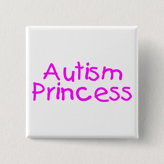 Autism Princess (roze) Vierkante Button 5,1 Cm (Voorkant)