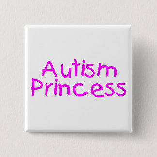Autism Princess (roze) Vierkante Button 5,1 Cm