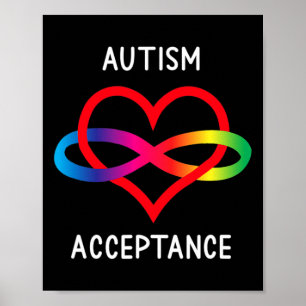 Autism Pro Acceptatie Infinity Symbool voor Neurod Poster