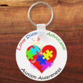 Autism Puzzel op Hart Sleutelhanger (Voorkant)