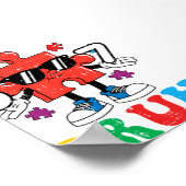 Autism Puzzle 6 7 Hand Bru Poster (Hoek)