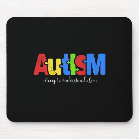 Autism Puzzle Accepteer om de liefdesautisme te be Muismat (Voorkant)