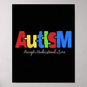 Autism Puzzle Accepteer om de liefdesautisme te be Poster
