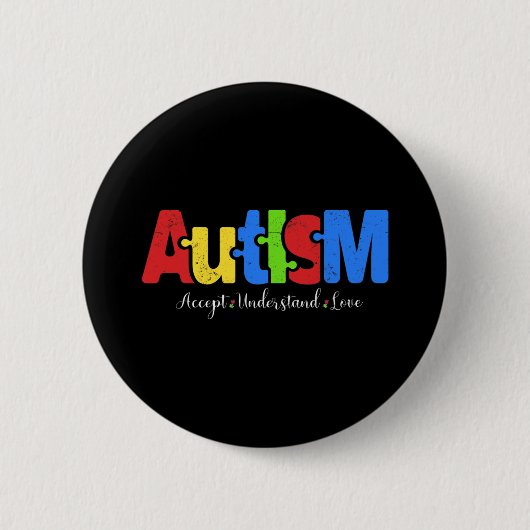 Autism Puzzle Accepteer om de liefdesautisme te be Ronde Button 5,7 Cm (Voorkant)