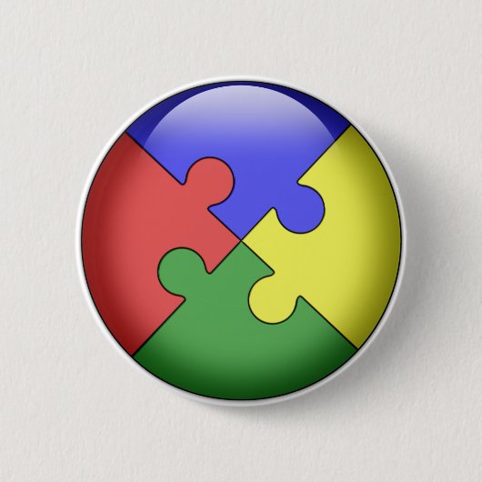Autism Puzzle Ball Ronde Button 5,7 Cm (Voorkant)