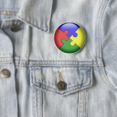 Autism Puzzle Ball Ronde Button 5,7 Cm (In situ)