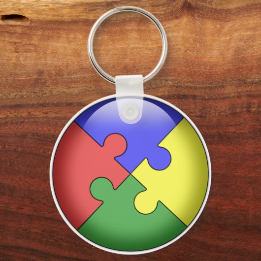 Autism Puzzle Ball Sleutelhanger (Voorkant)