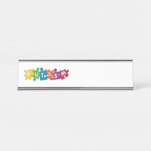 Autism Puzzle Bureau Naambordje (Voorkant)