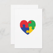 Autism Puzzle Heart Bedankkaart (Voorkant / Achterkant)