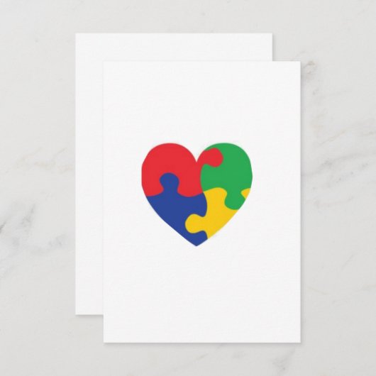 Autism Puzzle Heart Bedankkaart (Voorkant / Achterkant)