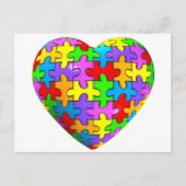 Autism Puzzle Heart Briefkaart (Voorkant)