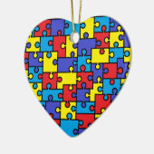 Autism Puzzle Heart Kerstannament Keramisch Ornament (Links)