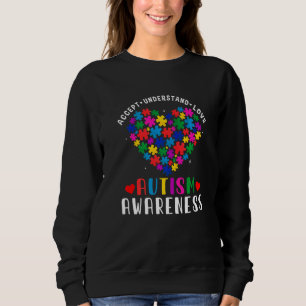 Autism Puzzle Heart Love Accept Understand Autism Trui