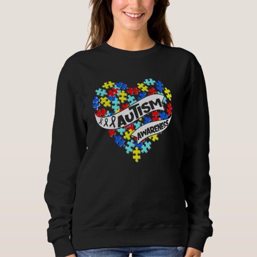 Autism Puzzle Heart Love Accept Understand Autism Trui (Voorkant)