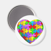 Autism Puzzle Heart Magneet (Voorkant / Achterkant)