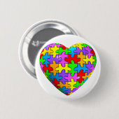 Autism Puzzle Heart Ronde Button 5,7 Cm (Voorkant /achterkant)