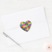 Autism Puzzle Heart Ronde Sticker (Envelop)