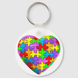 Autism Puzzle Heart Sleutelhanger