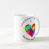 Autism Puzzle on Heart Koffiemok (Voorkant rechts)