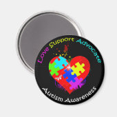 Autism Puzzle on Heart Magneet (Voorkant / Achterkant)