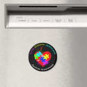 Autism Puzzle on Heart Magneet (Insitu (Vaatwasser))