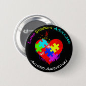 Autism Puzzle on Heart Ronde Button 5,7 Cm (Voorkant /achterkant)