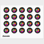 Autism Puzzle on Heart Ronde Sticker (Vel)