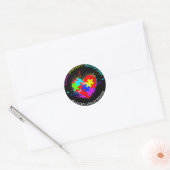 Autism Puzzle on Heart Ronde Sticker (Envelop)