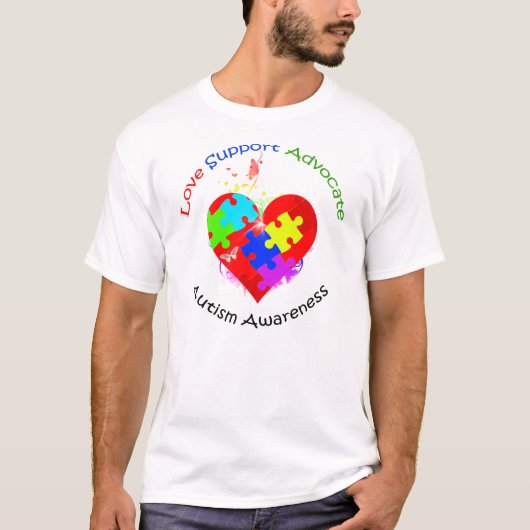Autism Puzzle on Heart T-shirt (Voorkant)
