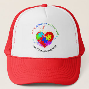 Autism Puzzle on Heart Trucker Pet