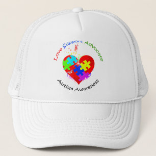 Autism Puzzle on Heart Trucker Pet