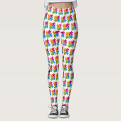 Autism Puzzle Piece Awareness Support Cute Walk 1K Leggings (Voorkant)