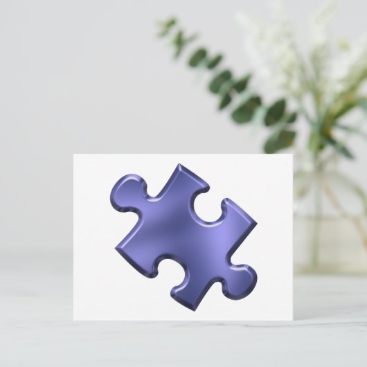 Autism Puzzle Piece Blue Briefkaart (Staand voorkant)