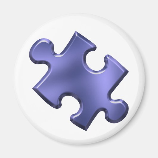 Autism Puzzle Piece Blue Magneet (Voorkant)