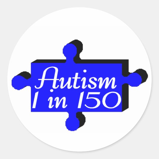 Autism Puzzle Piece Blue Ronde Sticker (Voorkant)