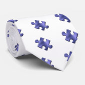 Autism Puzzle Piece Blue Stropdas (Opgerold)